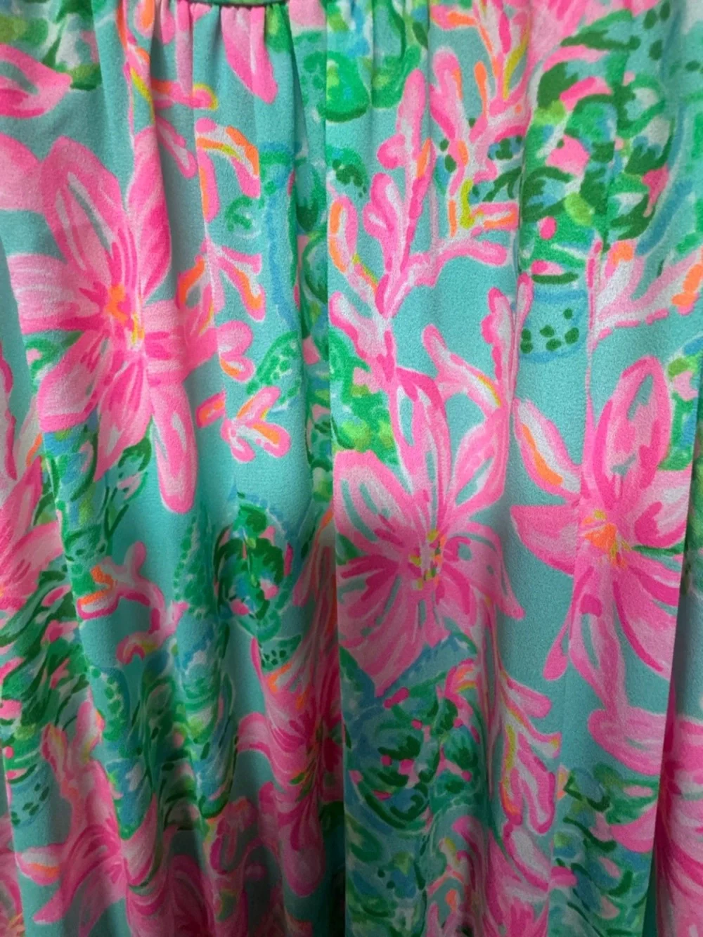 Lilly Pulitzer Cristiana Halter Smocked Dress Pink Green Resort Wedding Guest 8 - Picture 5 of 8